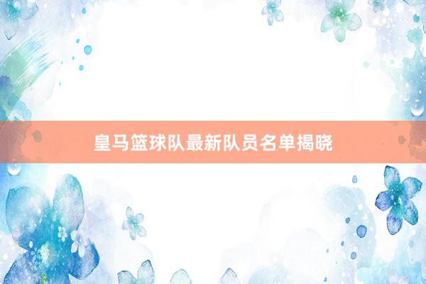 皇马篮球队最新队员名单揭晓